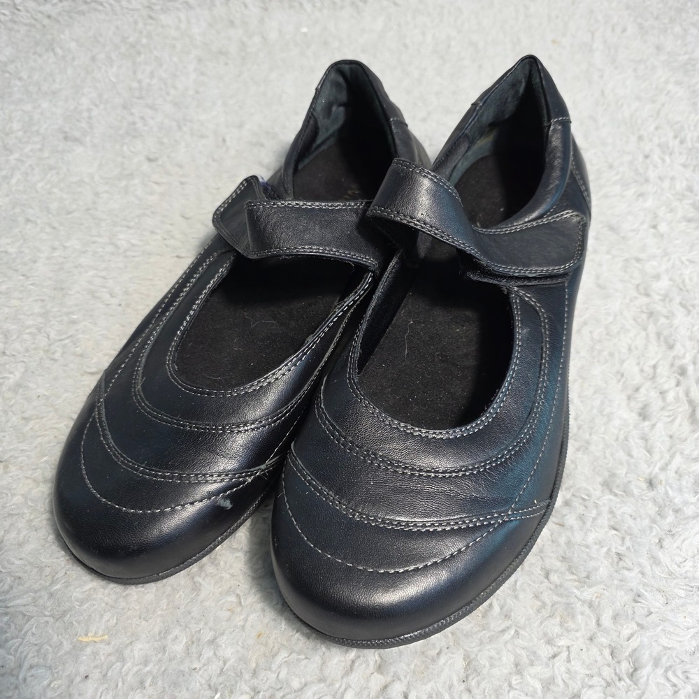 David Tate‎ Mary Jane Flats Womens 9.5M Black Leather